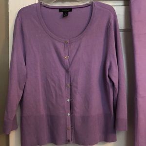 WHBM purple sweater cardigan. Sz XL